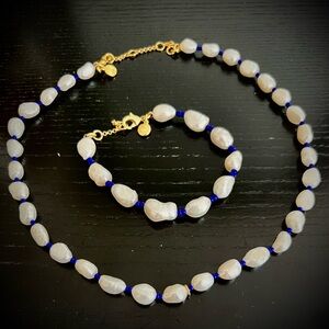 NWOT J Crew 2pc Freshwater Pearl Necklace & Bracelet